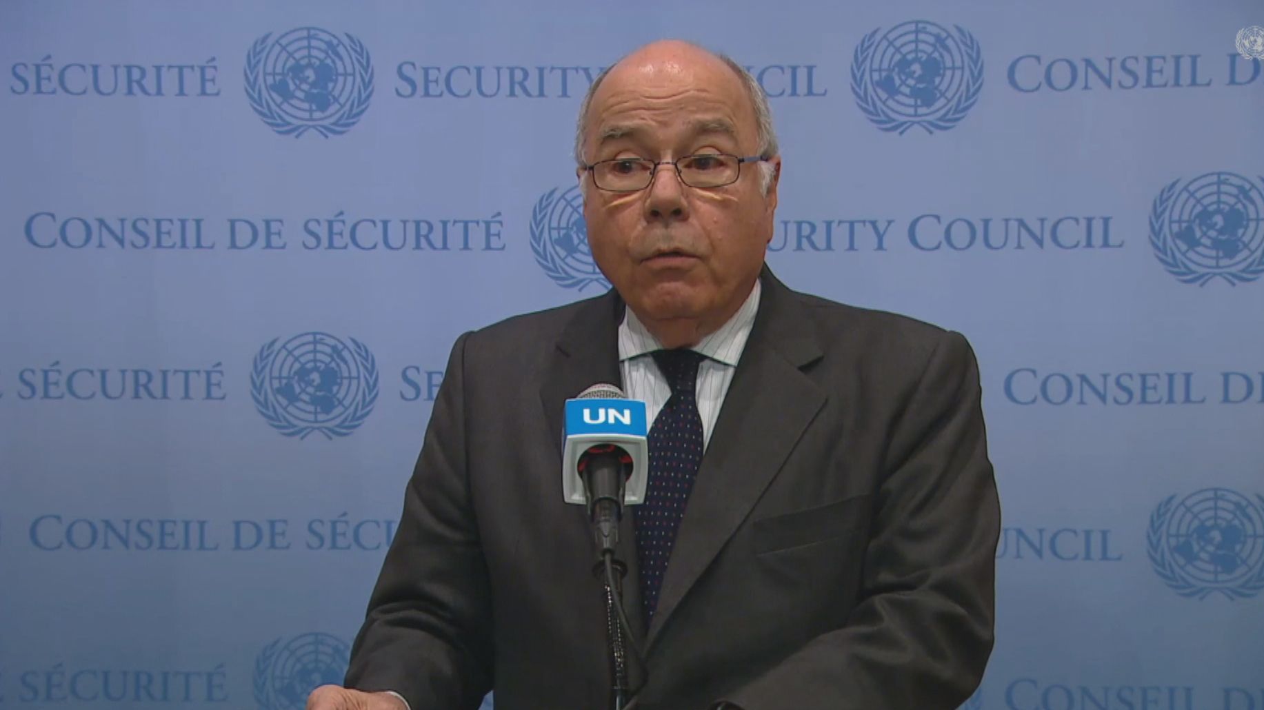 Mauro Vieira, ministro das Relações Exteriores, em entrevista coletiva na sede da ONU, em Nova York, Estados Unidos