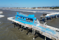 Desaba plataforma marítima de Atlântida, no litoral do Rio Grande do Sul