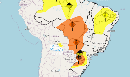 Inmet emite alerta de perigo para forte onda de calor no Centro-Oeste e para tempestades no Sul