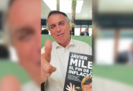 Bolsonaro envia vídeo de apoio a Javier Milei nas eleições da Argentina; assista