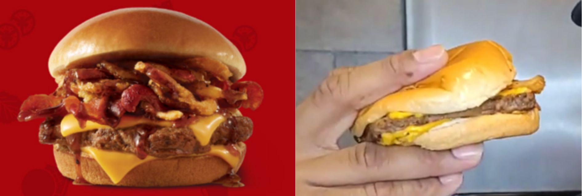 Ação acusa Wendy's de “exagerar no recheio e na grossura do hambúrguer” nas fotos / Reprodução