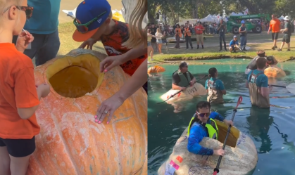 Competição de canoagem em abóboras gigantes acontece na Califórnia; veja vídeo