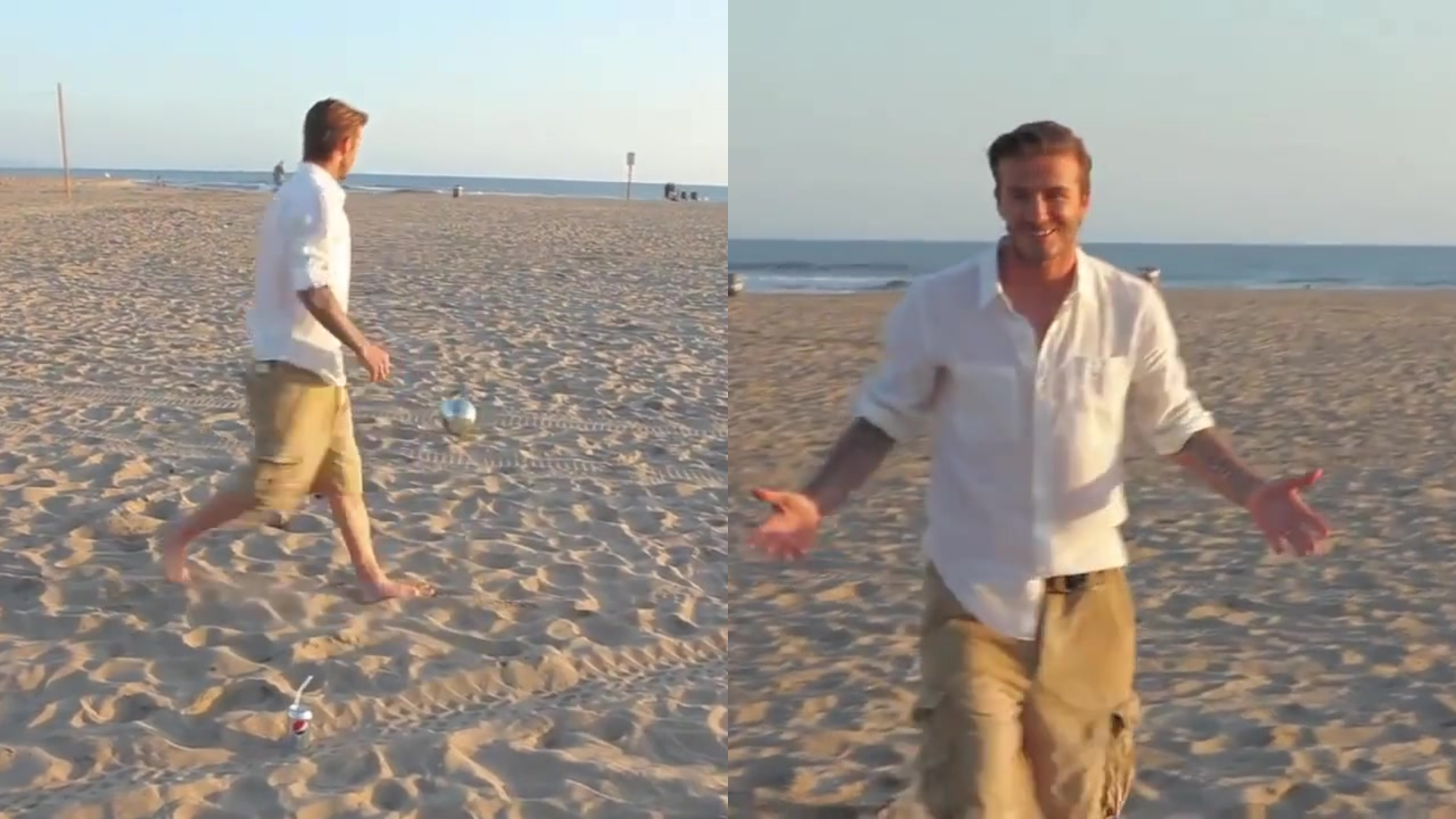 Beckham acerta chute inacreditável