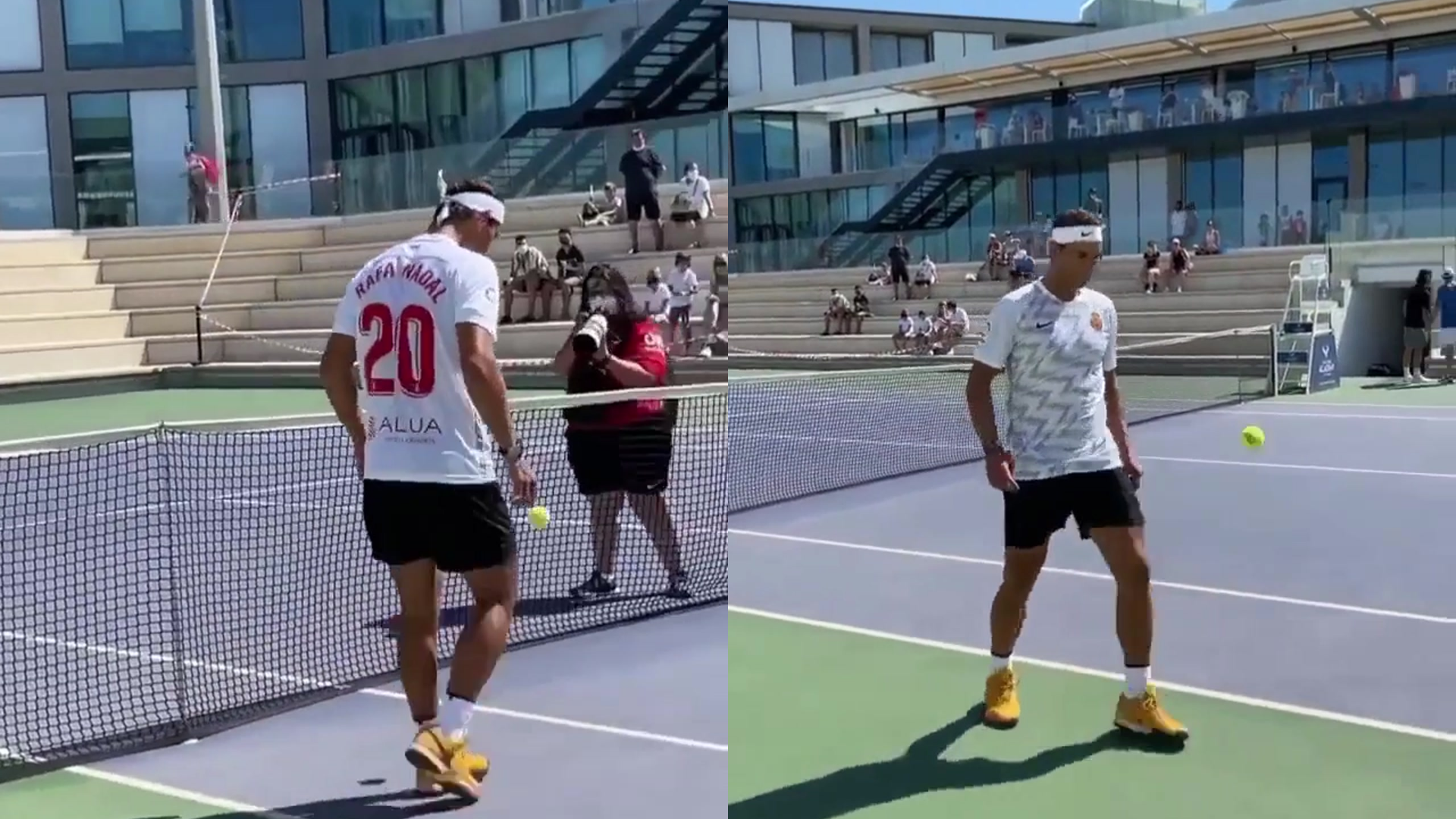 Nadal faz embaixadinhas com bola de tênis
