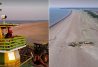 Seca histórica no Amazonas: vídeo mostra Rio Negro completamente sem água
