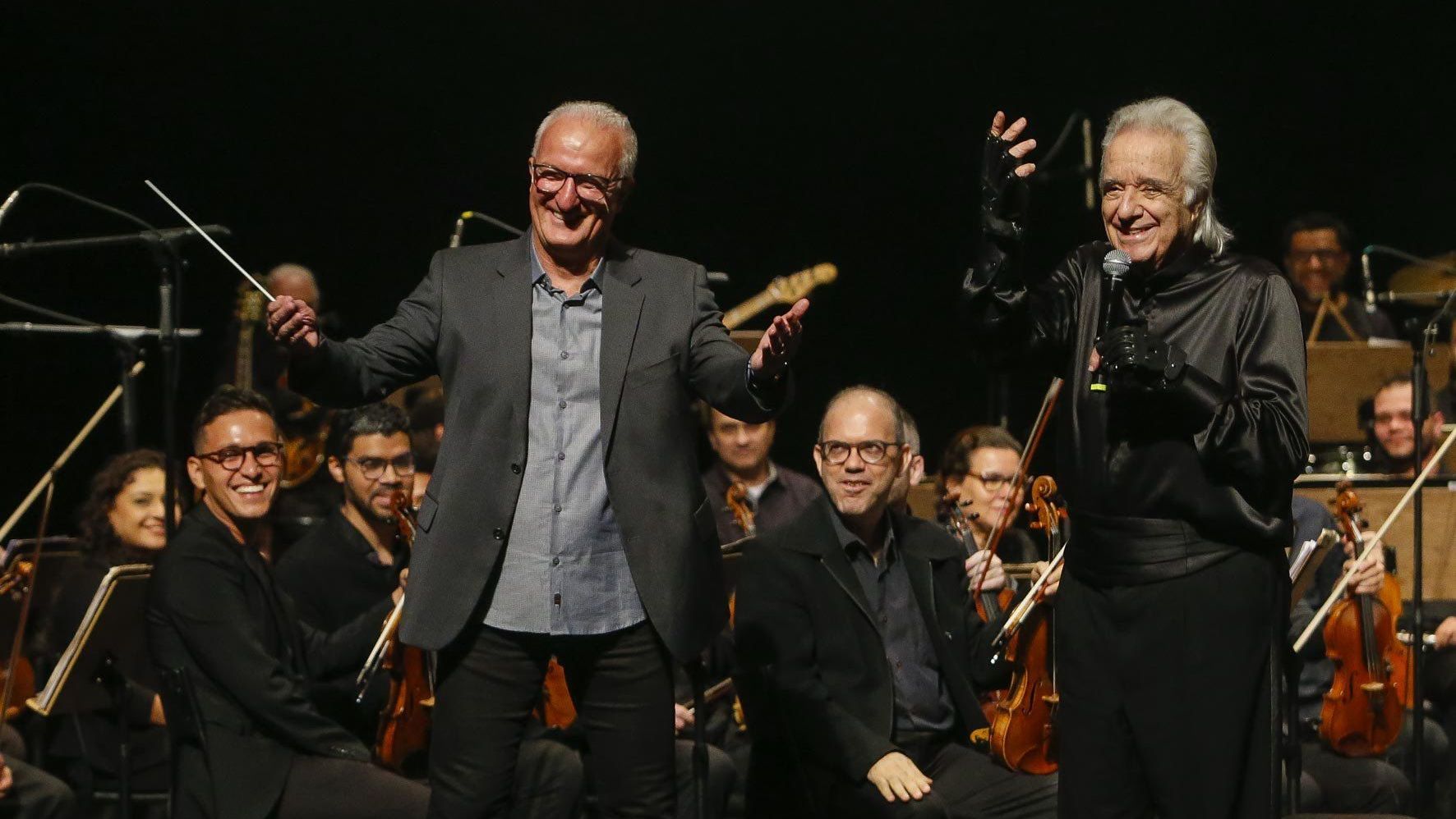 Dorival Júnior e o maestro João Carlos Martins