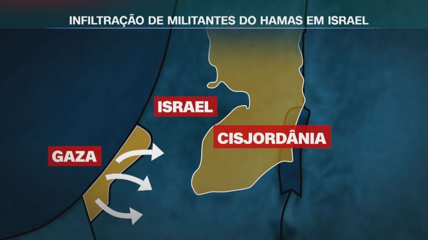 Conflito entre Hamas e Israel começou no sábado (7) / Arte/CNN