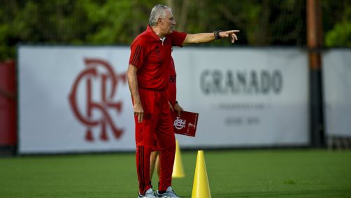 Tite em treinamento do Flamengo