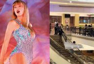 Vídeo de fã roubando arte promocional do filme de Taylor Swift viraliza; assista