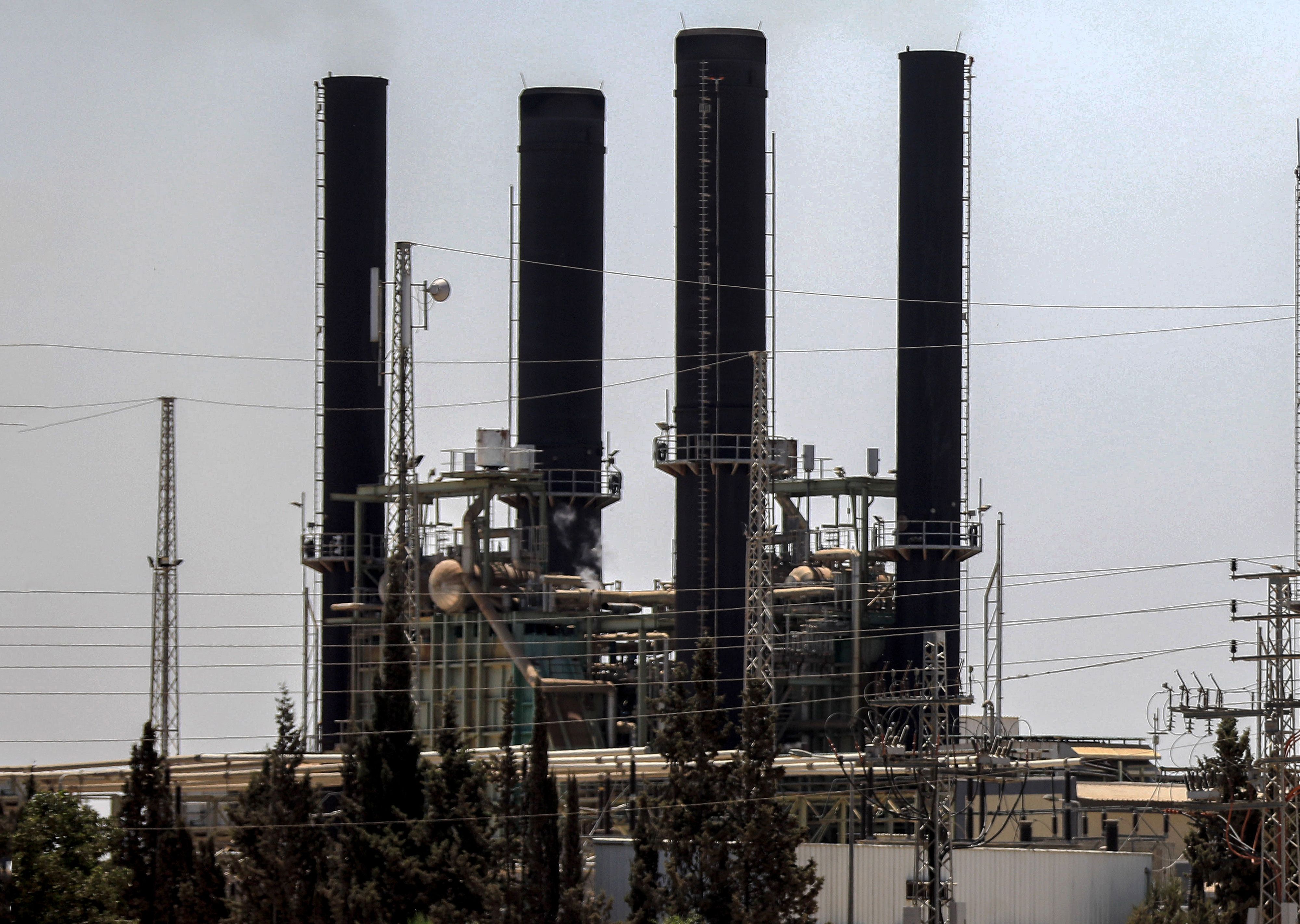 General view of the only power station in the center of the