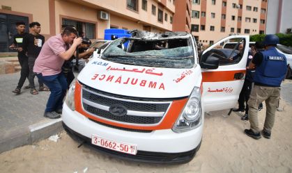 Defesa Civil de Gaza compartilha vídeo com ambulâncias destruídas