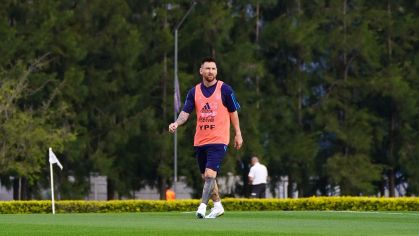 Messi em treino da Argentina