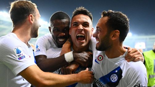 Lautaro Martínez comemora gol pela Inter na Serie A italiana