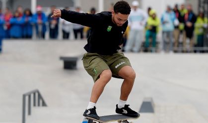 Lucas Rabelo ficou com a medalha de ouro no skate street do Pan de Santiago