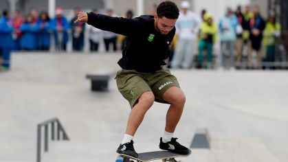 Lucas Rabelo ficou com a medalha de ouro no skate street do Pan de Santiago