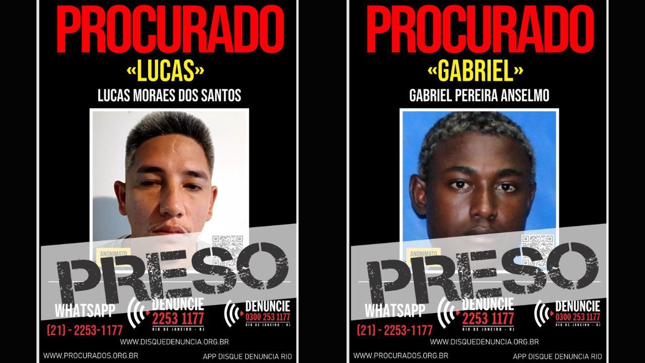 Lucas e Gabriel foram recapturados após fugirem do sistema prisional
