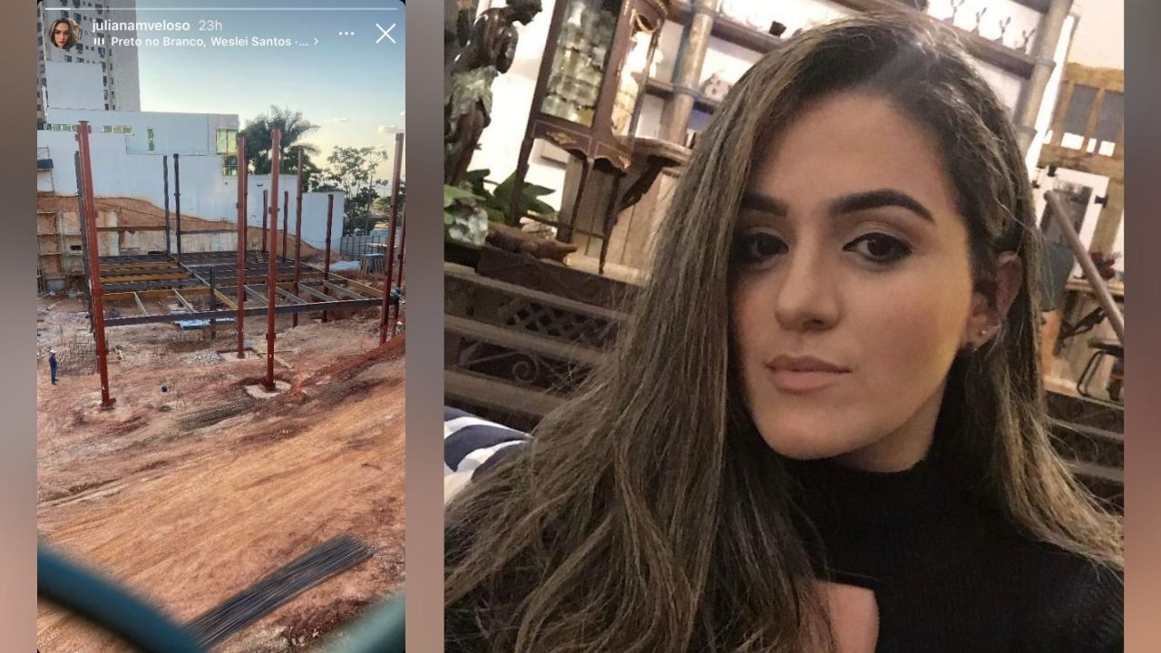 Juliana Angélica Menezes Veloso publicou foto da obra de supermercado um dia antes do acidente