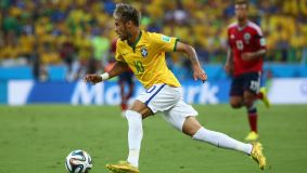Neymar nas quartas de final da Copa do Mundo de 2014 contra a Colômbia