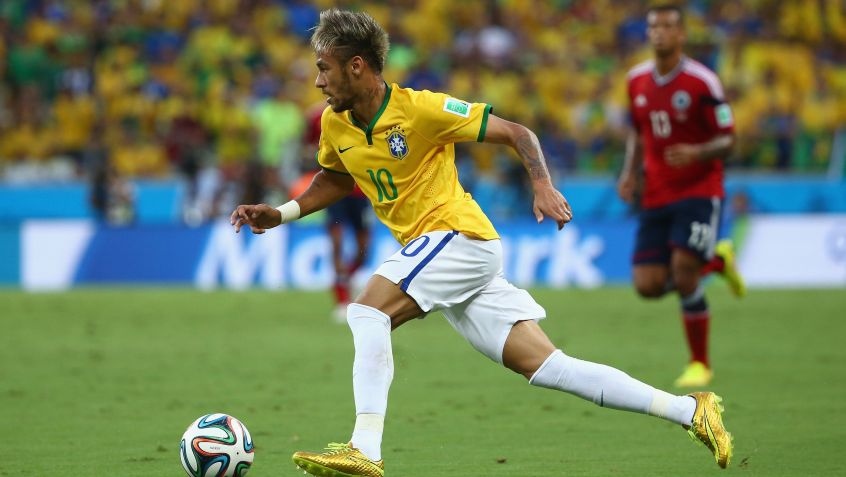Neymar nas quartas de final da Copa do Mundo de 2014 contra a Colômbia • Foto: Robert Cianflone/Getty Images