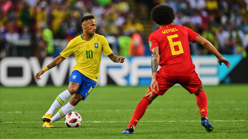 Neymar na derrota do Brasil na Copa do Mundo de 2018 contra a Bélgica • Foto: Ulrik Pedersen/NurPhoto via Getty Images