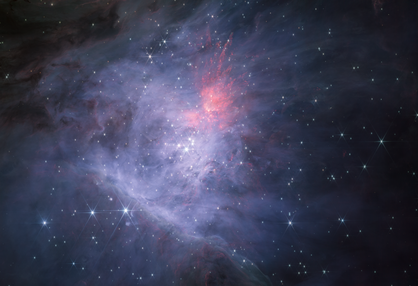 Composição colorida de comprimento de onda curto, que revela a nebulosa, suas estrelas e muitos outros objetos com detalhes sem precedentes no infravermelho / Divulgação/Nasa/ESA/CSA