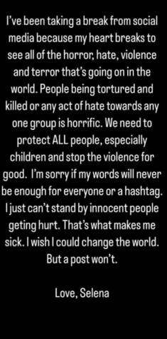 Selena Gomez anuncia pausa nas redes sociais / Reproduçõ/Instagram/@selenagomez