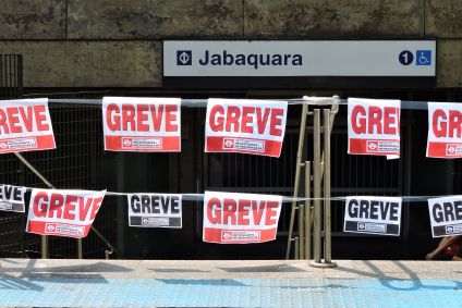 Vista do Terminal Jabaquara, na zona sul de São Paulo, durante a paralisação em greve dos funcionários do Metrô, CPTM e Sabesp, em 3 de outubro de 2023.
