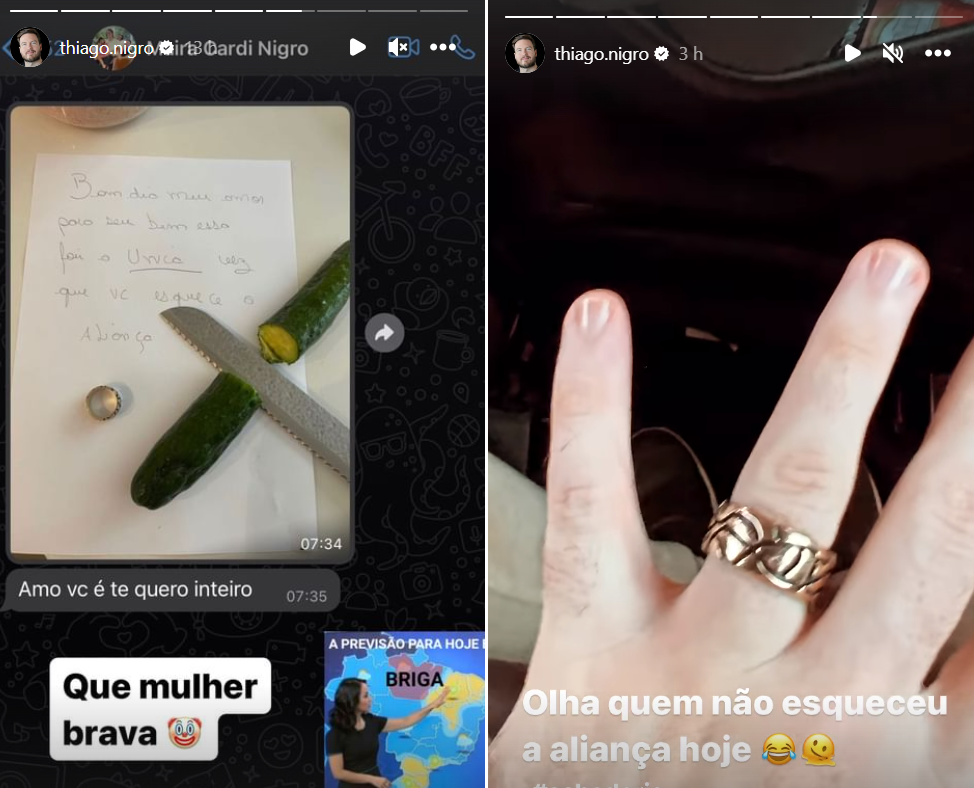 Thiago Nigro publica "ameaça" que sofreu de Maíra Cardi / Reprodução/Instagram