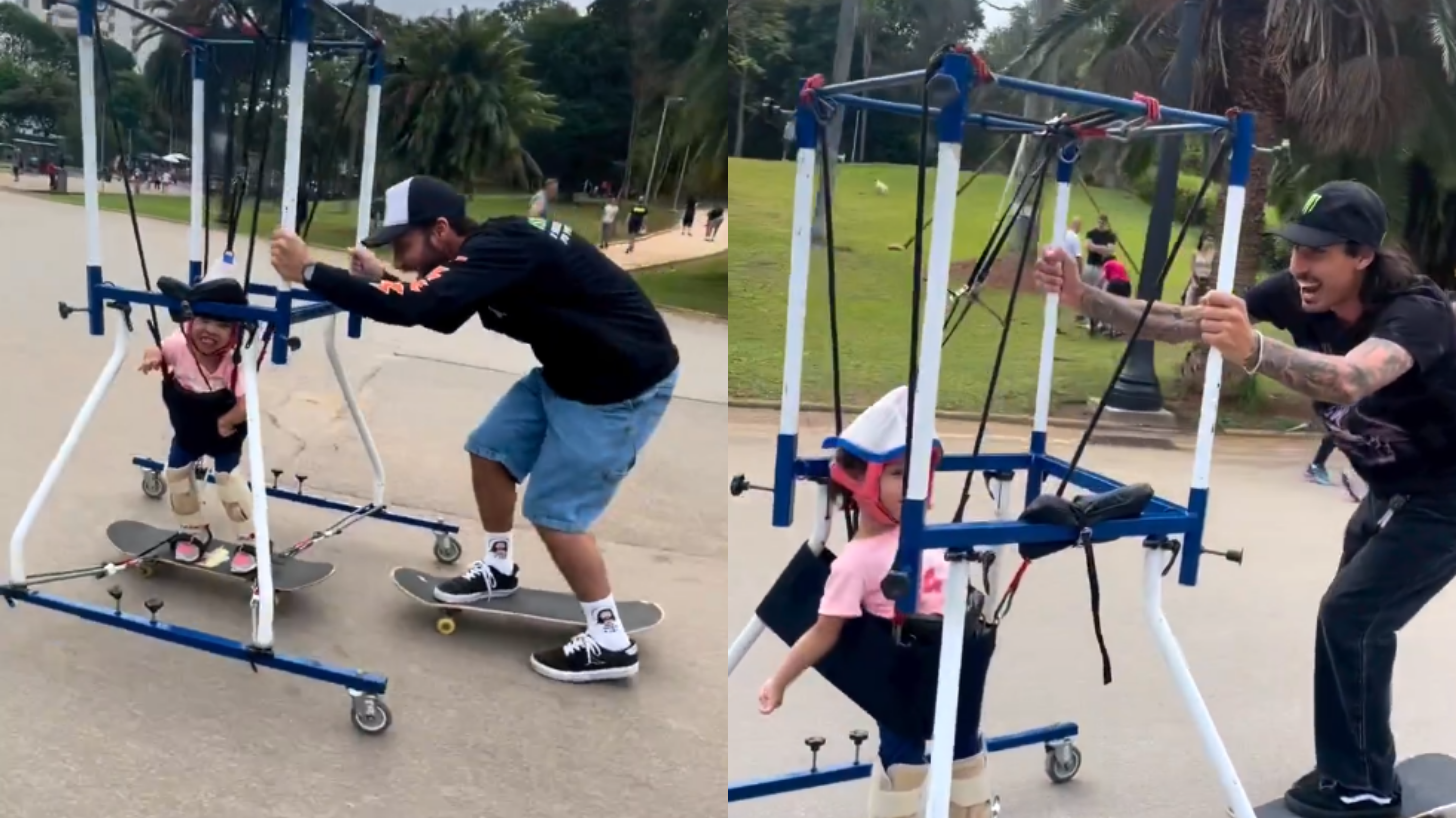 Vídeo de crianças com paralisia andando de skate viraliza