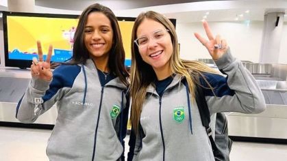 Rayssa e Pâmela desembarcam no Chile para disputa do Pan