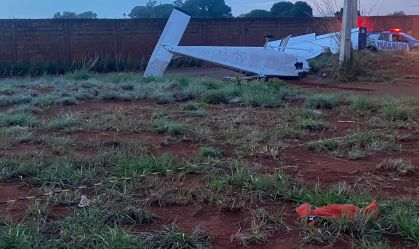 Local do acidente com uma aeronave de pequeno porte em Trindade (GO)