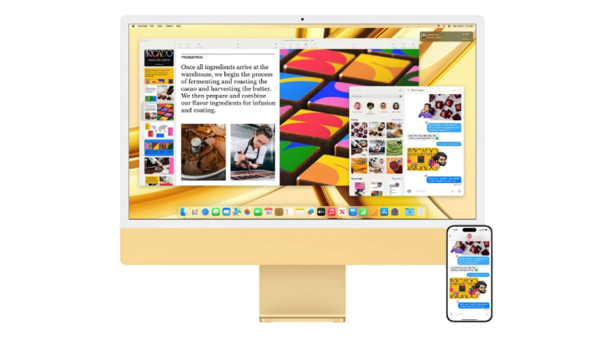 Novo M3 iMac da Apple na cor amarela / Divulgação/Apple