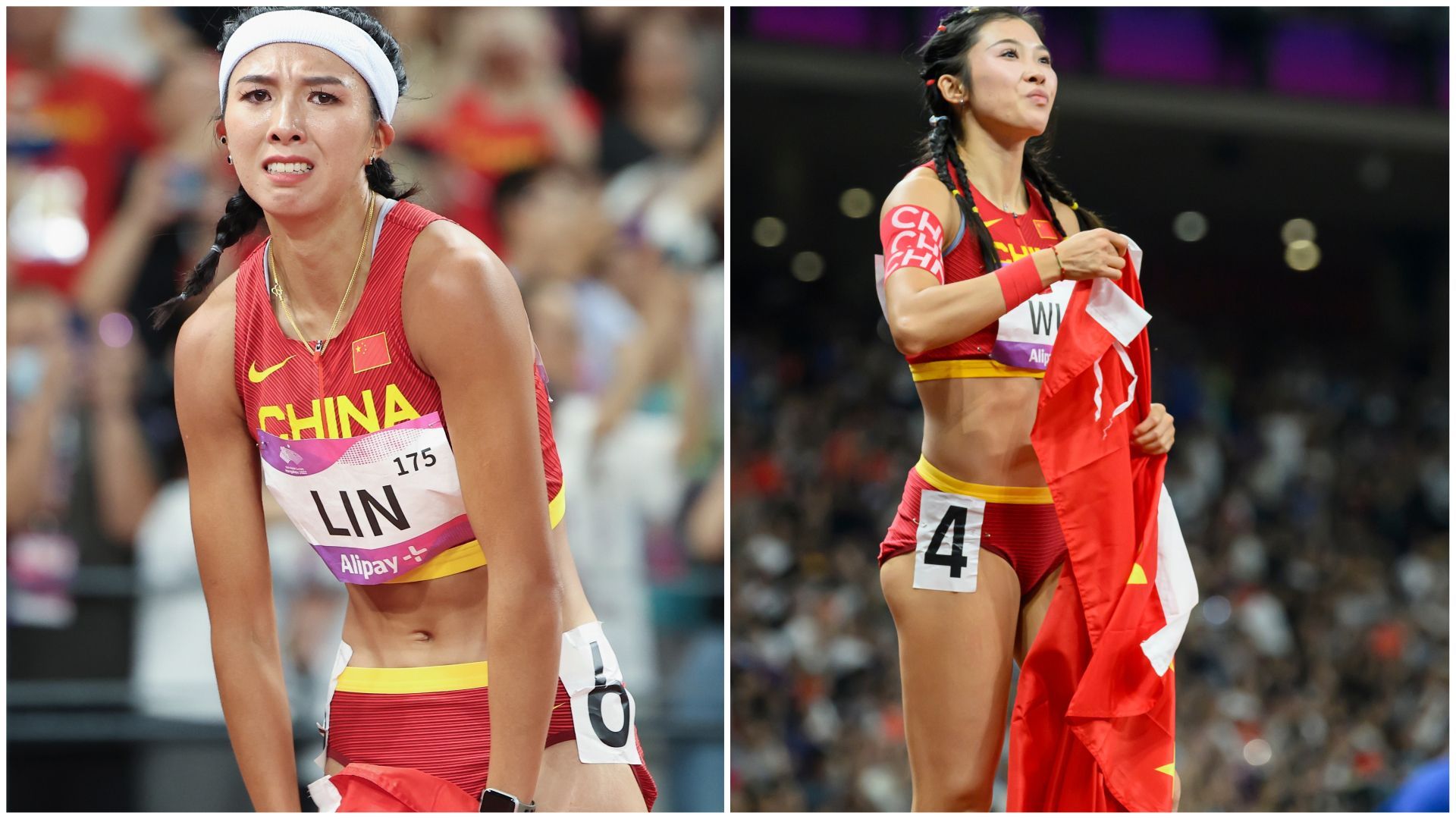 Lin Yuwei (à esquerda) e sua compatriota Wu Yanni