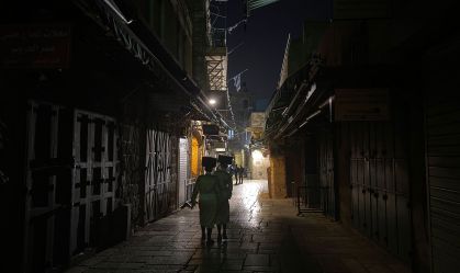 Jerusalem’s Old City was deserted on Friday evening.