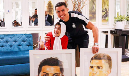 Cristiano Ronaldo com fã do Irã