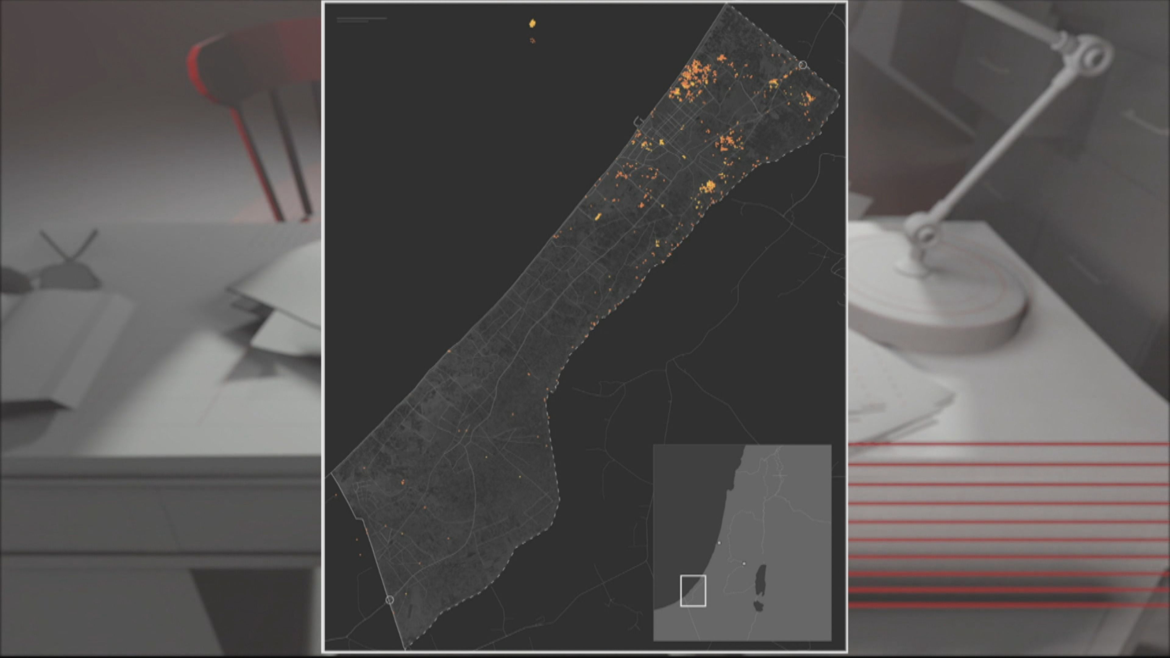 Imagem de destaque do post: Análise de imagens de satélite pela CNN mostra mapa de destruição em Gaza; veja