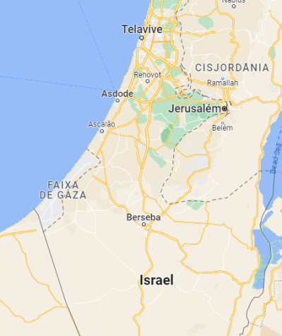 Faixa de Gaza no mapa / Google Maps
