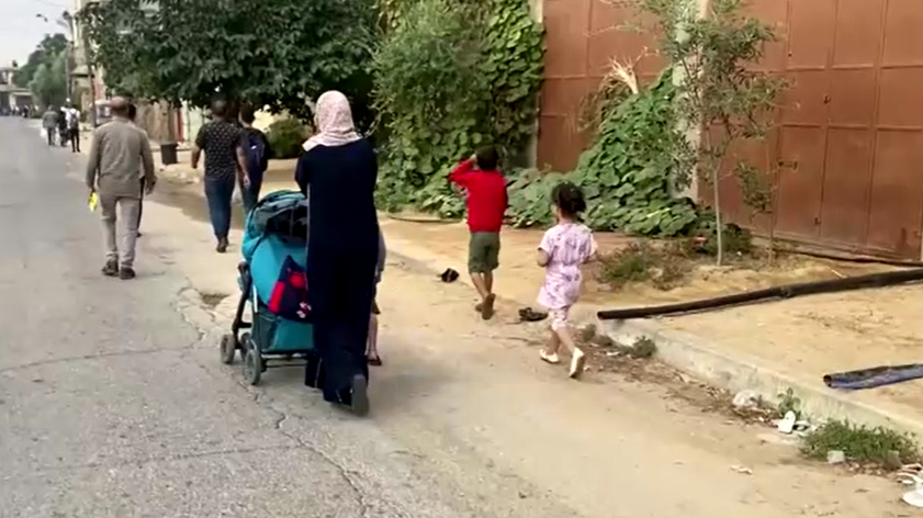 familias fogem gaza