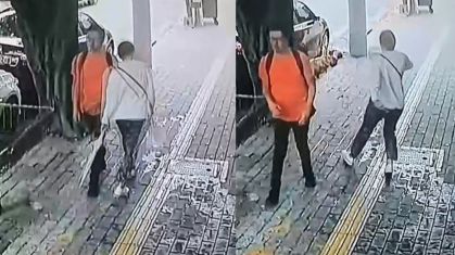Homem dá esbarrão proposital