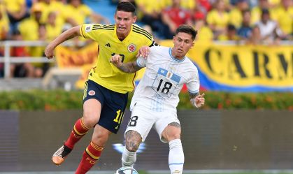 Eliminatórias: James brilha pela Colômbia, mas Uruguai busca empate no final