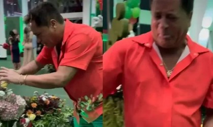 Imagem de destaque do post: Leonardo faz careta ao provar bolo de R$ 58 mil de Maria Flor: "Vamo beber que é melhor"