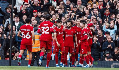 Mohamed Salah fez os dois gols da vitória do Liverpool em Anfield
