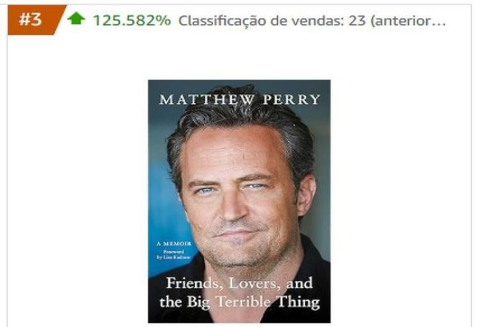 Livro de Matthew Perry se esgotou em editora brasileira após sua morte / Reprodução/Amazon