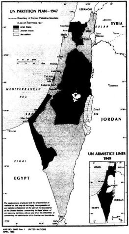 Mapa do plano da ONU de 1947 / ONU