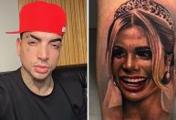 Após término do casamento, MC Guimê cobre tatuagem com o rosto de Lexa