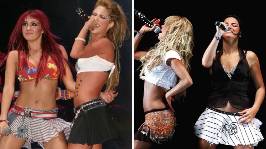 Integrantes do "RBD" usando minissaias durante as apresentações do grupo/ Reprodução/Equipe RBD/Instagram