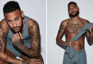 Neymar Jr. posa para fotos em campanha da marca de moda de Kim Kardashian