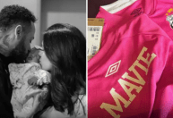 Mavie, filha de Neymar, recebe camisa do Santos na maternidade; veja