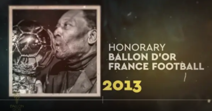 Pelé foi homenageado pela France Football na cerimônia da Bola de Ouro