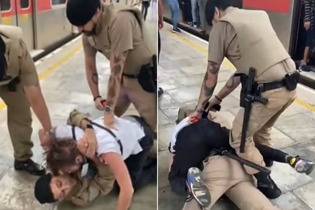 Jovem é imobilizado por seguranças da CPTM com mata-leão e arma de choque